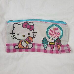 Sanrio Hello Kitty Cat Pink Flat Pen Pencil School Work Pouch Case Baggie